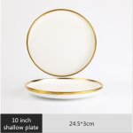 Plats et assiettesdor jante blanc porcelaine dner assiette ensemble cuisine assiette cramique - type ...