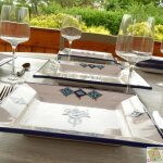 Plat carr� sahel bleu - l 30 cm