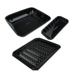 Lot de 3 plats de cuisson en acier �maill� 40 x 34 cm 21 x 12 cm 28 x 33 cm fm professional barbecue