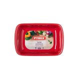 Plat four rectangulaire - pyrex - supreme - 30x20 cm - c�ramique - rouge