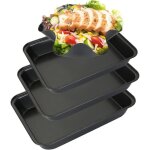 Plat � four rectangulaire antiadh�sif - febest - ensemble de 4 pi�ces - acier au carbone - sans pfoa ...