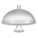 Plat � g�teaux en verre avec cloche � 30 cm h 25 cm - pr�sentoir p�tisserie