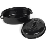 Plat � r�tir en �mail vitreux - febest - 38 cm - couvercle inclus - va au four jusqu� 220�c - compatible ...