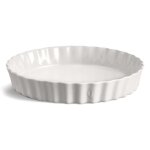 Plat a tarte tourtiere haute 32 cm blanc farine - emile henry