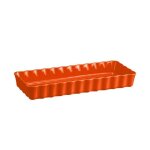 Plat a tarte tourtiere rectangulaire longue 36 x15 cm orange toscane - emile henry