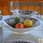 Plat tebsi bakir bleu - d 37 cm