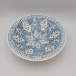Plat tebsi marocain turquoise - d 33 cm