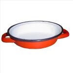 Plat à ufs d : 18 cm - acier émaillé - rouge Plat à ufs d : 18 cm - acier émaillé - rouge