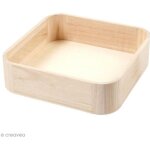 Plateau - bois - 25 x 25 cm - carré - beige - bords arrondis Plateau - bois - 25 x 25 cm - carré - beige - bords arrondis