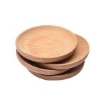 Plateau en bois de h�tre massif assiette ronde ouest nourriture snack dessert pizza cake assiettes .