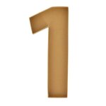 Plateau carton traiteur chiffre 1 17x39. 5x4cm beige ivoire cr�me �cru naturel taupe