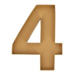 Plateau carton traiteur chiffre 4 30. 5x40x4cm beige ivoire cr�me �cru naturel taupe