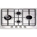 Plateau de cuisson  gaz 4 feux inox srie timeless - candy - dessus - allumage automatique