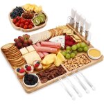 Plateau  fromage - hecef - 13 pices - bambou - cramique - compatible lave - vaisselle