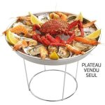 Plateau fruits de mer en inox - roger orfèvre - Ø 36 cm - rond - 4 cm de hauteur - gris Plateau fruits de mer en inox - roger orfèvre - Ø 36 cm - rond - 4 cm de hauteur - gris