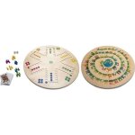 Plateau de jeux de societe en bois 3 en 1 : oie ludo toc - plateau geant xxl 45 cm - jeu classique famille ...