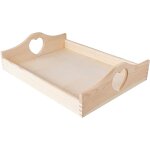 Plateau de lit - creative deco - rectangulaire - bois de pin naturel - 40x30x105cm - poignes c?ur
