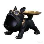 Plateau de rangement de bureau pour chien statue de chien dcoration de table bote de rangement en rsine ...