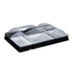 Plateaux - repas r�utilisables noir et blanc 387x247cm 5 compartiments par 20