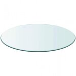 Plateau rond 60 cm en verre tremp� transparent