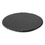 Plateau rond - lacor - �35 cm - ardoise naturelle - contemporain - patins antid�rapants