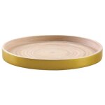 Plateau rond en bambou laqu�