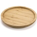 Plateau rond en bambou plateau de service en bois plateau d�coratif pour table de cuisine (20 x 20 x ...