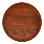 Plateau rond en bois planche � th� en bois naturel pour servir des plats � boire de leau dans un h�tel ...