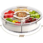Plateau de service divis� rotatif avec couvercle et poign�e snackle box portable pour fruits collations ...
