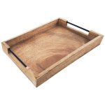 Plateau de service - mod�le loft - bois de manguier - 405 x 305 x 6 cm - naturel