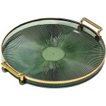 Plateau de service - rond - acrylique - vert - 27cm de diam�tre