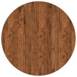 Plateau de table en ch�ne massif - vidaxl - ronde - r�versible - marron clair - 90x90x4 cm - usage int�rieur ...