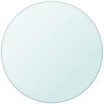 Plateau de table rond en verre tremp� - pai - 600mm - finition mate - transparent