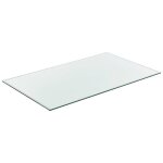 Plateau de table en verre - helloshop26 - 120 x 65 cm - verre tremp� esg - transparent - bords polis