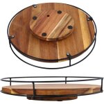 Plateau tournant �pices bois rond 25 / 30cm organisateur placard cuisine / salle de bain 360� .