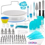 Plateau tournant de gteau - kit de ptisserie - 140 pcs - acier inoxydable - utilisation facile - cadeau ...