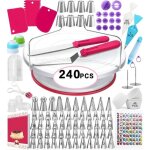 Kit de ptisserie - professionnel - plateau tournant - antidrapant - plastique abs - 240 pcs