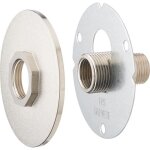 Platine de fixation confort robinet ext�rieur avant / apr�s cr�pi finition laiton nickel� aroz