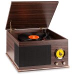Platine vinyle audizio rp173 - design rtro vintage - bluetooth - haut - parleur stro intgr - bois ...