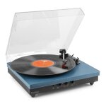 Platine vinyle bluetooth fenton rp113d - cuir bleu fonc - haut - parleurs intgrs - 33 45 et 78 tours ...