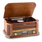 Platine vinyle bluetooth et lecteur cd - auna - 33 / 45 / 78 r / min - usb - tourne disque retro - marron ... Platine vinyle bluetooth et lecteur cd - auna - 33 / 45 / 78 r / min - usb - tourne disque retro - marron ...