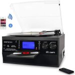 Platine vinyle bluetooth usb sd cd k7 radio digitnow! - noir - 33 / 45 / 78 rpm - enregistrement mp3