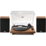 Platine vinyle hifi bluetooth 2 vitesses syst�me avec enceintes �tageres pr�ampli phono int�gr� cartouche ...