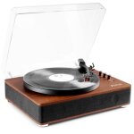 Platine vinyle rtro hifi fenton rp162d avec bluetooth et haut - parleurs - marron / bois noyer