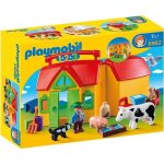 Playmobil 1. 2. 3. - 6962 - ferme transportable avec animaux - enfant - jaune - plastique