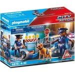 Playmobil 6878 barrage de police city action contient un barrage de police avec chien policier et de ...