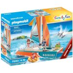 Playmobil - 71043 - family fun - promo pack catamaran - 53 pices - multicolore