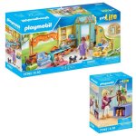 Playmobil pack centre animaux centre de soin canin (71743) + toiletteuse avec caniche (71747)