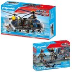 Playmobil pack h�licopt�re police h�licopt�re de transport (71149) + equipe des forces sp�ciales (71146) ...