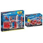 Playmobil pack les pompiers : 9462 caserne de pompiers avec hélicoptère + 9464 fourgon dintervention Playmobil pack les pompiers : 9462 caserne de pompiers avec hélicoptère + 9464 fourgon dintervention